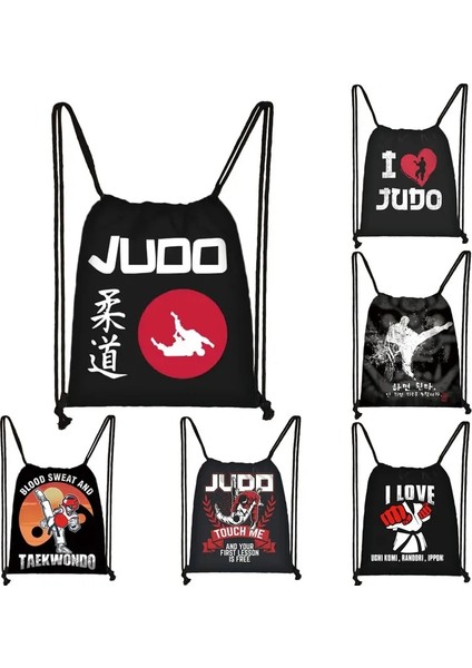 SKDRD14 Tarzı Serin Dövüş Tekvando Judo Seviyorum Ipli Çanta Erkek Kız Moda Saklama Torbaları Genç Sırt Çantası Adam Seyahat Sırt Çantası (Yurt Dışından) fiyatları