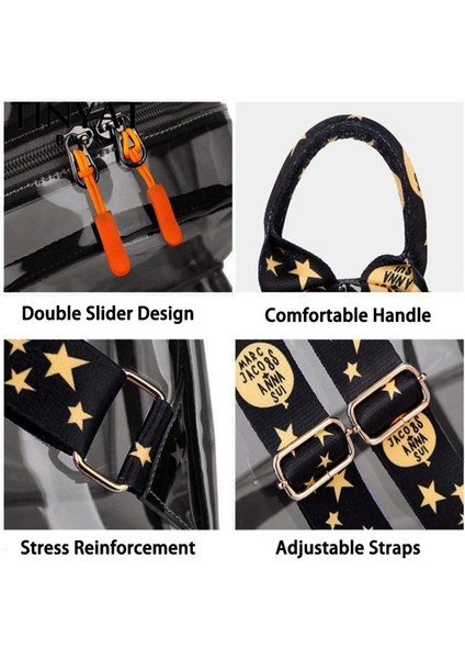 Beyaz Stil Kadın Sırt Çantası Şeffaf Pvc Çanta Kadın Moda Gizli Sakli Konusmalar Üniversite Öğrencileri Okul Çantaları Büyük Kapasiteli Sırt Çantası (Yurt Dışından)