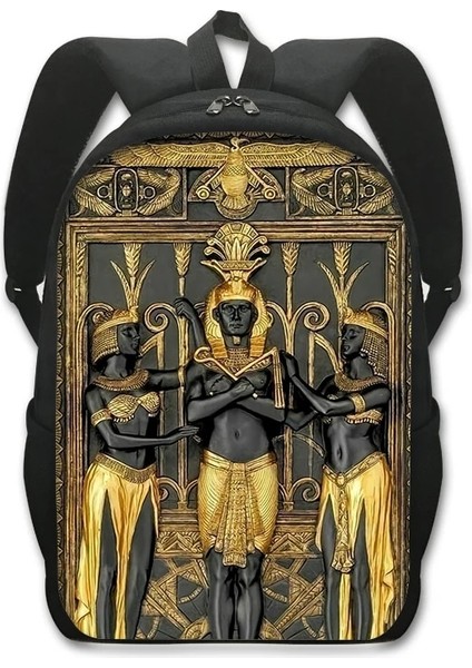 D16AIJI01CW Stili Mısır Sanat Baskı Sırt Çantası Genç Erkek Kız Çocuk Okul Çantaları Mısır Firavunu Anubis Kanvas Kitap Çantası Öğrenci Okul Çantaları (Yurt Dışından)