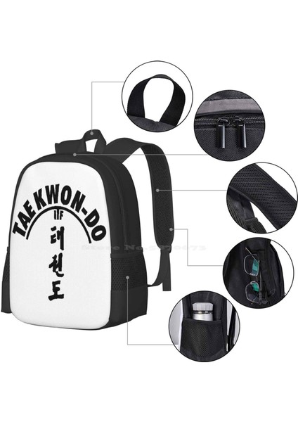 Sırt Çantası-Siyah Tarzı Tek Boyut Taekwondo Itf Çanta Sırt Çantası Erkekler Kadınlar Kızlar Için Teenage Fighters Tkd Taekwondo Dövüş Sanatları Wingtsun Kung Fu Itf Kick (Yurt Dışından) fırsatları