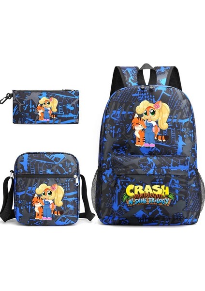 No.5 Tarzı 3 Adet Oyun Crash Bandicoot Gizli Sakli Konusmalar Çocuk Sırt Çantası Öğrenci Erkek Kız Okul Çantaları Omuzdan Askili Çanta Seti Günlük Sırt Çantaları Mochilas (Yurt Dışından)