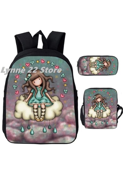 GORJUSS40 Stili Sıcak Santoro Gorjuss 3D Baskılı ve Öğrenci Okul Çantaları Dizüstü Sırt Çantası Sırt Çantası Eğimli Omuz Çantası Kalem Kutusu (Yurt Dışından)