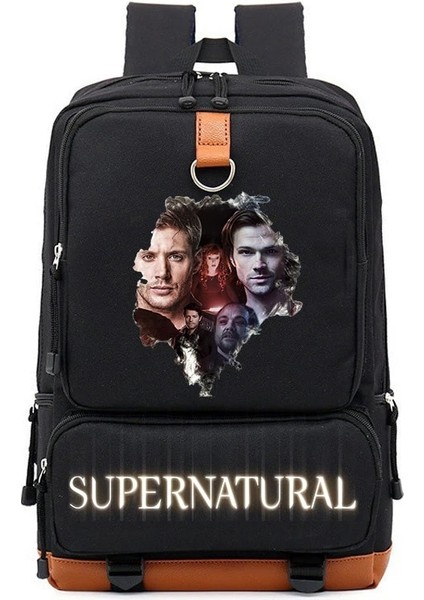 No.18 Stili Supernatural Sırt Çantaları Erkek Kız Okul Çantaları Sırt Çantası Gençler Çocuk Günlük Seyahat Sırt Çantası Mochila (Yurt Dışından)