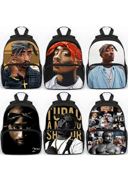 No.19 Tarzı Rapçi 2pac Tupac Sırt Çantası Kız Erkek Yüksek Kapasiteli Gizli Sakli Konusmalar Çocuk Sırt Çantaları Gençler Öğrenciler Okul Çantası 16 Inç Seyahat Mochilas (Yurt Dışından)
