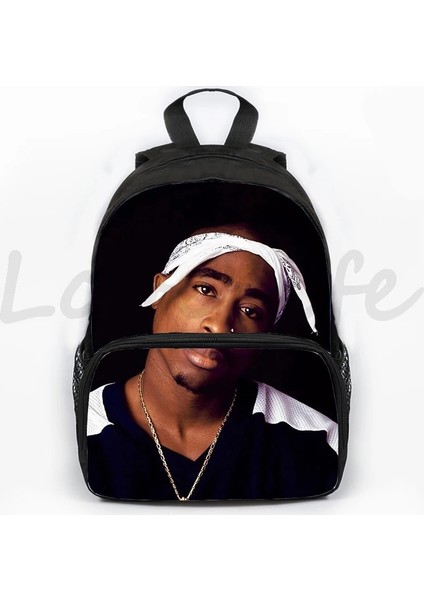 No.19 Tarzı Rapçi 2pac Tupac Sırt Çantası Kız Erkek Yüksek Kapasiteli Gizli Sakli Konusmalar Çocuk Sırt Çantaları Gençler Öğrenciler Okul Çantası 16 Inç Seyahat Mochilas (Yurt Dışından)