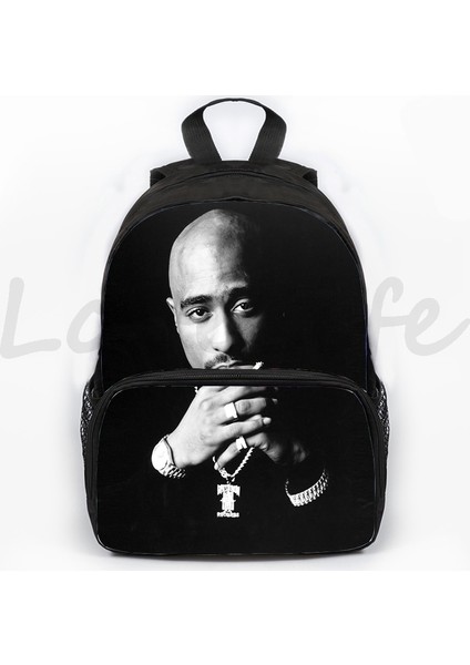 No.19 Tarzı Rapçi 2pac Tupac Sırt Çantası Kız Erkek Yüksek Kapasiteli Gizli Sakli Konusmalar Çocuk Sırt Çantaları Gençler Öğrenciler Okul Çantası 16 Inç Seyahat Mochilas (Yurt Dışından)