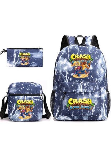 No.28 Tarzı 3 Adet Oyun Crash Bandicoot Gizli Sakli Konusmalar Çocuk Sırt Çantası Öğrenci Erkek Kız Okul Çantaları Omuzdan Askili Çanta Seti Günlük Sırt Çantaları Mochilas (Yurt Dışından)