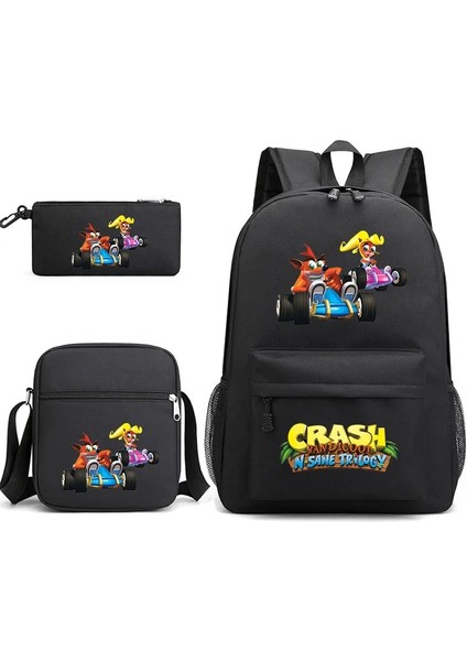 No.15 Tarzı 3 Adet Oyun Crash Bandicoot Gizli Sakli Konusmalar Çocuk Sırt Çantası Öğrenci Erkek Kız Okul Çantaları Omuzdan Askili Çanta Seti Günlük Sırt Çantaları Mochilas (Yurt Dışından)