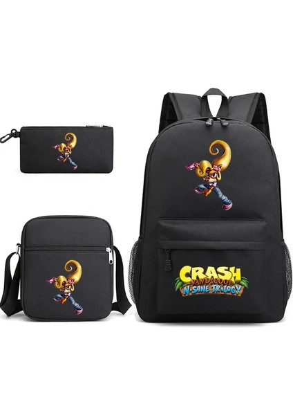 No.23 Stili 3 Adet Oyun Crash Bandicoot Gizli Sakli Konusmalar Çocuk Sırt Çantası Öğrenci Erkek Kız Okul Çantaları Omuzdan Askili Çanta Seti Günlük Sırt Çantaları Mochilas (Yurt Dışından)
