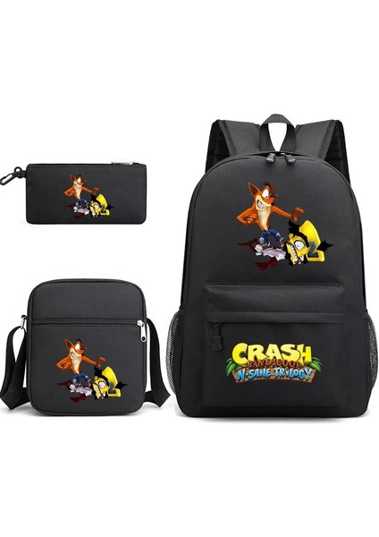 No.23 Stili 3 Adet Oyun Crash Bandicoot Gizli Sakli Konusmalar Çocuk Sırt Çantası Öğrenci Erkek Kız Okul Çantaları Omuzdan Askili Çanta Seti Günlük Sırt Çantaları Mochilas (Yurt Dışından)