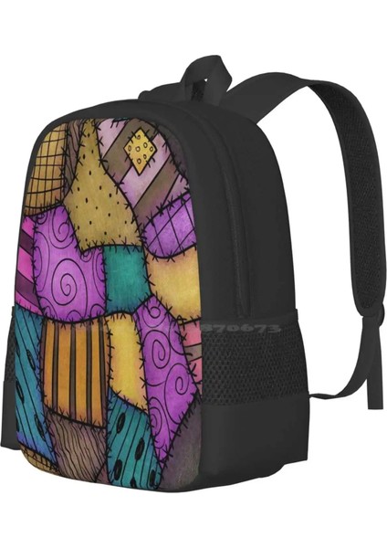 Sırt Çantası-Siyah Tarzı Tek Boyut Patchwork Hurdalar Moda Desen Tasarım Seyahat Dizüstü Okul Sırt Çantası Çanta Ragdoll Paçavra Yamalar Patchwork Kapitone Dikili Kabus (Yurt Dışından) fiyatları