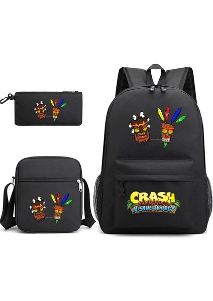No.21 Stili 3 Adet Oyun Crash Bandicoot Gizli Sakli Konusmalar Çocuk Sırt Çantası Öğrenci Erkek Kız Okul Çantaları Omuzdan Askili Çanta Seti Günlük Sırt Çantaları Mochilas (Yurt Dışından)