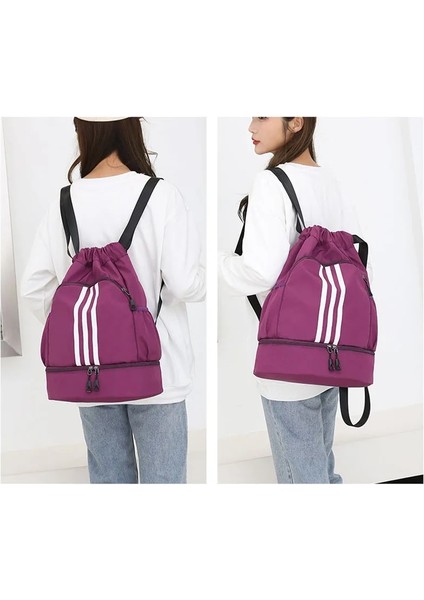 Siyah Stil Ipli Cep Ayakkabı Çantaları Spor Salonu Spor Çantası Erkekler Için Basketbol Sırt Çantası Tırmanma Ayakkabı Cebi Kamp Kadın Seyahat Sırt Çantası (Yurt Dışından) indirimleri