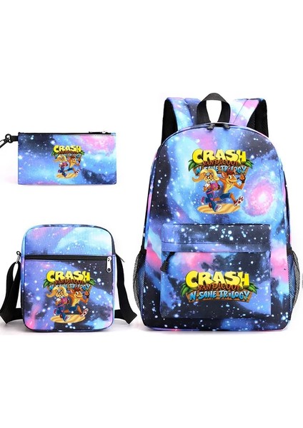No.27 Tarzı 3 Adet Oyun Crash Bandicoot Gizli Sakli Konusmalar Çocuk Sırt Çantası Öğrenci Erkek Kız Okul Çantaları Omuzdan Askili Çanta Seti Günlük Sırt Çantaları Mochilas (Yurt Dışından)