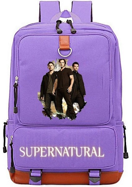 No.8 Tarzı Supernatural Sırt Çantaları Erkek Kız Okul Çantaları Sırt Çantası Gençler Çocuk Günlük Seyahat Sırt Çantası Mochila (Yurt Dışından)