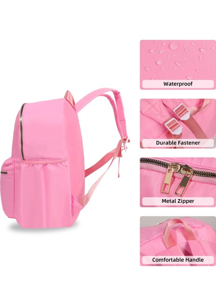 Pembe Tarzı Katı Okul Sırt Çantası Naylon Kadın Kızlar Hafif Su Geçirmez Clatudent Büyük Seyahat Çantası Çocuklar Genç Rahat Basit (Yurt Dışından) fırsatları