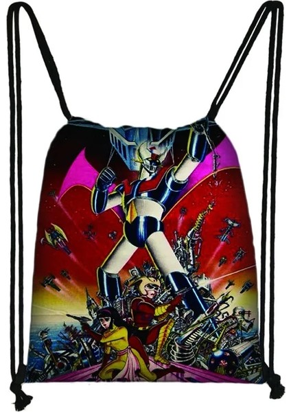 No.20 Tarzı Yeni Anime Mazinger Z Ipli Çanta Erkek Kız Saklama Torbaları Genç Kadın Erkek Rahat Sırt Çantası Sırt Çantası Seyahat Çantaları (Yurt Dışından)
