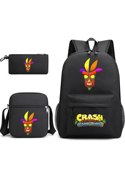 No.24 Tarzı 3 Adet Oyun Crash Bandicoot Gizli Sakli Konusmalar Çocuk Sırt Çantası Öğrenci Erkek Kız Okul Çantaları Omuzdan Askili Çanta Seti Günlük Sırt Çantaları Mochilas (Yurt Dışından)