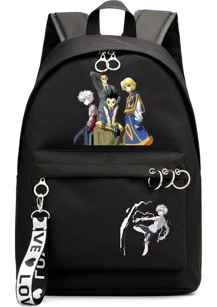 No.21 Stili Anime Hunter Hunter Sırt Çantası Erkek Kız Okul Çantası Packsack Zip Sırt Çantası Omuzlar Moda Laptop Çantası Genç Öğrenci Sırt Çantası Hediye (Yurt Dışından)