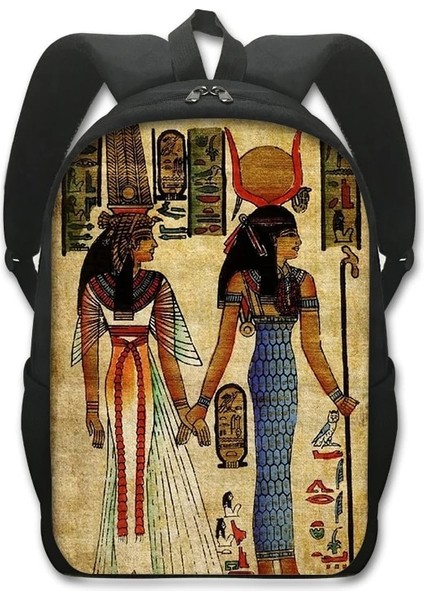 D16AIJI02CW Tarzı Mısır Sanat Baskı Sırt Çantası Genç Erkek Kız Çocuk Okul Çantaları Mısır Firavunu Anubis Kanvas Kitap Çantası Öğrenci Okul Çantaları (Yurt Dışından)