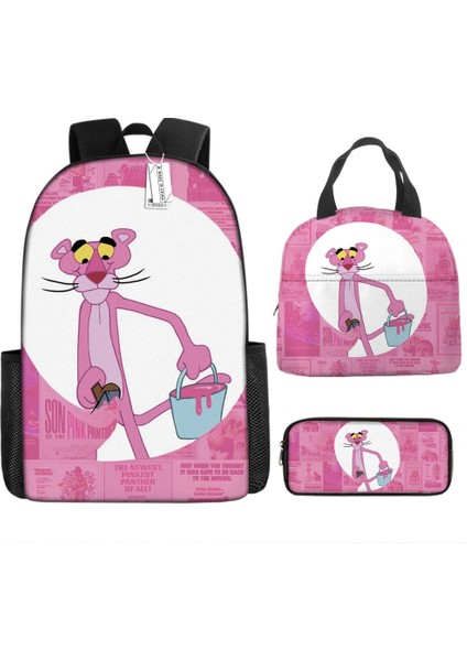 No.11 Tarzı 3D Pembe Panter Anime Sırt Çantası Öğrencileri Erkek Kız Yaramaz Leopar Okul Çantası Öğle Yemeği Çantası Kalem Kutusu Dizüstü Sırt Çantası (Yurt Dışından) fiyatları