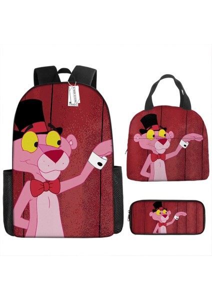 No.11 Tarzı 3D Pembe Panter Anime Sırt Çantası Öğrencileri Erkek Kız Yaramaz Leopar Okul Çantası Öğle Yemeği Çantası Kalem Kutusu Dizüstü Sırt Çantası (Yurt Dışından) fırsatları