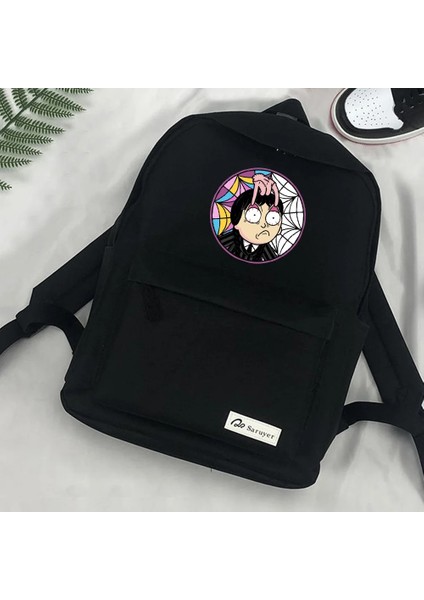 NO.91647 Tarzı Nevermore Academy Çarşamba Addams Çanta Sırt Çantası Sırt Çantası Anime Seyahat Tasarımcısı Oudertassen Bayan Sırt Çantası (Yurt Dışından) fırsatları