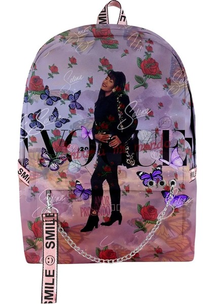 Gri Tarzı Selena Quintanilla Sakura Kadın Sırt Çantası Erkekler Oxford Su Geçirmez Spor Sırt Çantası Genç Erkek Kız Büyük Kapasiteli Okul Çantası (Yurt Dışından)