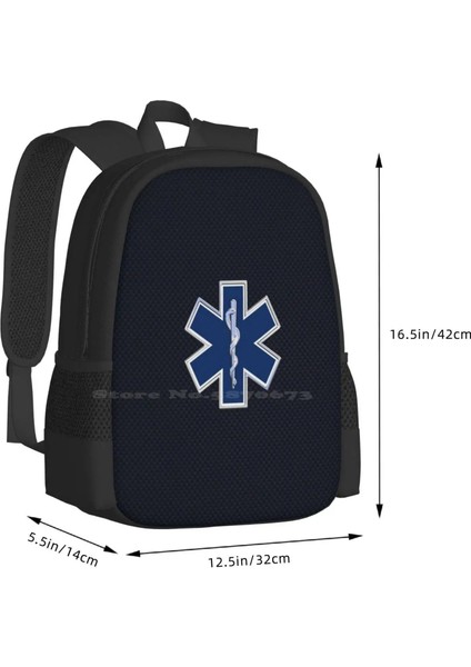 Sırt Çantası-Siyah Tarzı Tek Boyut Paramedik Star Of Life Desen Tasarım Sırt Çantası Okul Çantaları Emt Ems Paramedic Acil Durum Tean Star Of Life Mavi Yılan Krom (Yurt Dışından) modelleri