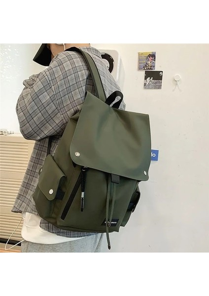 Yeşil Tarzı 40X15X30CM Sırt Çantası Erkek Lise Öğrencisi Erkek Büyük Kapasiteli Eğlence Seyahat Sırt Çantası Ortaokul Öğrencileri Trendy Serin Sırt Çantası (Yurt Dışından)