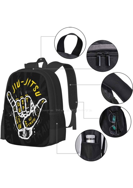 Sırt Çantası-Siyah Tarzı Tek Boyut Jiu Jitsu.trene Git!2 Sıcak Satış Sırt Çantası Moda Çantalar Bjj Jiujitsu Dövüş Sanatları Brezilya Jiu Jitsu (Yurt Dışından) fırsatları