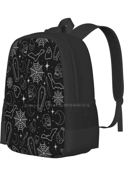 Sırt Çantası-Siyah Tarzı Tek Boyut Spooky Sezon Sıcak Satış Sırt Çantası Moda Çantalar Spooky Kafatasları Tabut Yarasalar Ay Cadı Cadılar Bayramı Büyülü Örümcek Ağları Yıldızlar Gotik (Yurt Dışından) fiyatları