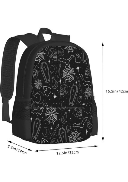 Sırt Çantası-Siyah Tarzı Tek Boyut Spooky Sezon Sıcak Satış Sırt Çantası Moda Çantalar Spooky Kafatasları Tabut Yarasalar Ay Cadı Cadılar Bayramı Büyülü Örümcek Ağları Yıldızlar Gotik (Yurt Dışından) modelleri