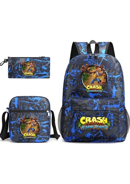 No.18 Stili 3 Adet Oyun Crash Bandicoot Gizli Sakli Konusmalar Çocuk Sırt Çantası Öğrenci Erkek Kız Okul Çantaları Omuzdan Askili Çanta Seti Günlük Sırt Çantaları Mochilas (Yurt Dışından)