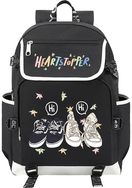 Siyah Stil Heartstopper Charlie Nick Merhaba Kapasiteli Sırt Çantası Okula Dönüş Okul Çantası Teentage Seyahat Sırt Çantası Mochilas Escolares (Yurt Dışından)