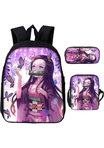 BB-222 Tarzı Iblis Avcısı Sırt Çantaları Okul Çantaları Kimetsu Hiçbir Yaiba Erkek Kız Genç Öğrenciler Cosplay Anime Karikatür Dizüstü Spor Seyahat Çantaları (Yurt Dışından)