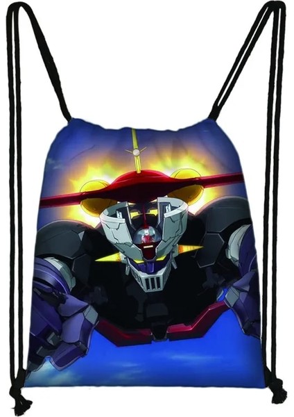 No.6 Stili Yeni Anime Mazinger Z Ipli Çanta Erkek Kız Saklama Torbaları Genç Kadın Erkek Rahat Sırt Çantası Sırt Çantası Seyahat Çantaları (Yurt Dışından)