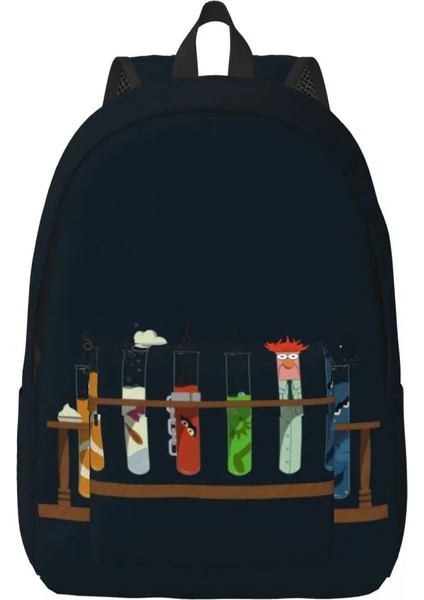 No.6 Stili 31X16X45CM Özelleştirilmiş Muppet Bilim Kanvas Sırt Çantaları Kadın Erkek Üniversite Okul Kimya Deney Çantaları Için Temel Sırt Çantası (Yurt Dışından)
