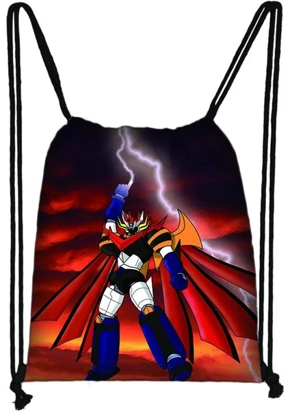 No.9 Stili Yeni Anime Mazinger Z Ipli Çanta Erkek Kız Saklama Torbaları Genç Kadın Erkek Rahat Sırt Çantası Sırt Çantası Seyahat Çantaları (Yurt Dışından)