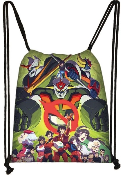 No.9 Stili Yeni Anime Mazinger Z Ipli Çanta Erkek Kız Saklama Torbaları Genç Kadın Erkek Rahat Sırt Çantası Sırt Çantası Seyahat Çantaları (Yurt Dışından) fırsatları
