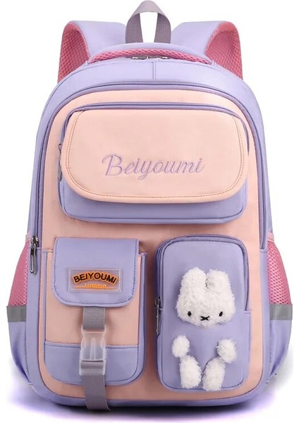 Mor Tarzı 18 Inç Büyük Kapasiteli Sırt Çantası Seyahat Çantası Spor Çantası ile Erkek ve Kız Okul Çantaları Için Yeni Okul Sırt Çantası (Yurt Dışından)