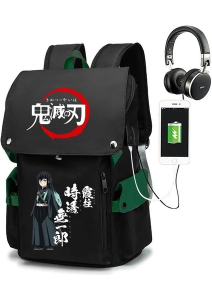 Siyah1 Tarzı Iblis Avcısı Okul Çantası Anime Sırt Çantası Kimetsu Hiçbir Yaiba Cosplay Kız Öğrenci Nezuko Tanjirou Oxford Su Geçirmez Dizüstü Sırt Çantası (Yurt Dışından)
