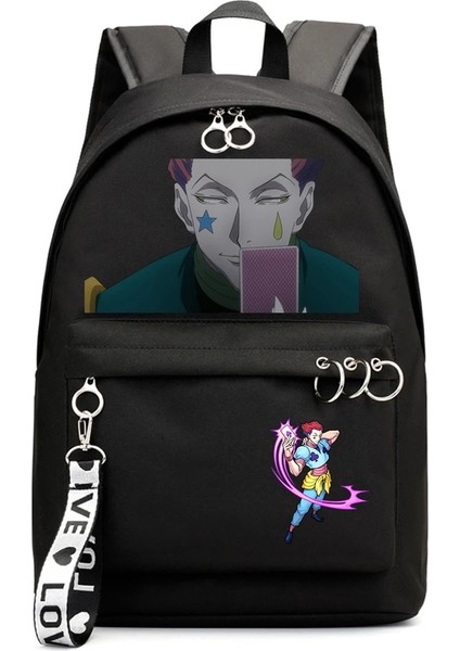 No.9 Stili Anime Hunter Hunter Sırt Çantası Erkek Kız Okul Çantası Packsack Zip Sırt Çantası Omuzlar Moda Laptop Çantası Genç Öğrenci Sırt Çantası Hediye (Yurt Dışından)