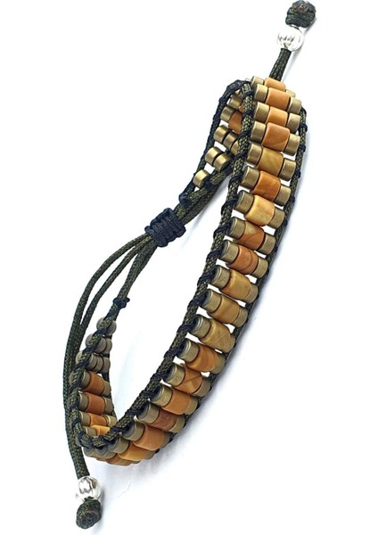 Ağaç Jasper ve Hematit Taşlı El Işi Tasarım Doğal Taş Bileklik