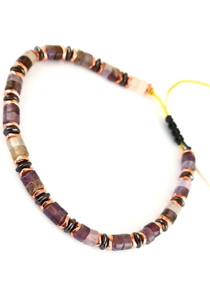 Ametist Hematit Taşlı El Işi Tasarım Doğal Taş Bileklik fiyatları