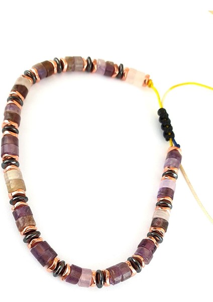 Ametist Hematit Taşlı El Işi Tasarım Doğal Taş Bileklik modelleri