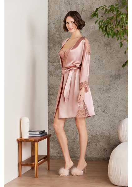 Gecelik Sabahlık Pijama Takım Şort Takım 6'lı Gelin Seti 6000 Brandy