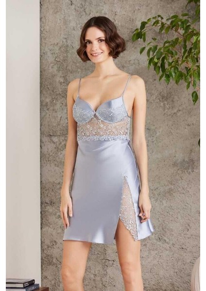 Saten Gecelik Sabahlık Pijama Şort Takım 6'lı Çeyiz Seti 6000 Mist modelleri