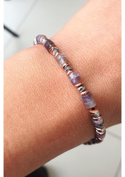 AMETİST Hematit Taşlı El.işi Tasarım doğal taş bileklik fiyatları