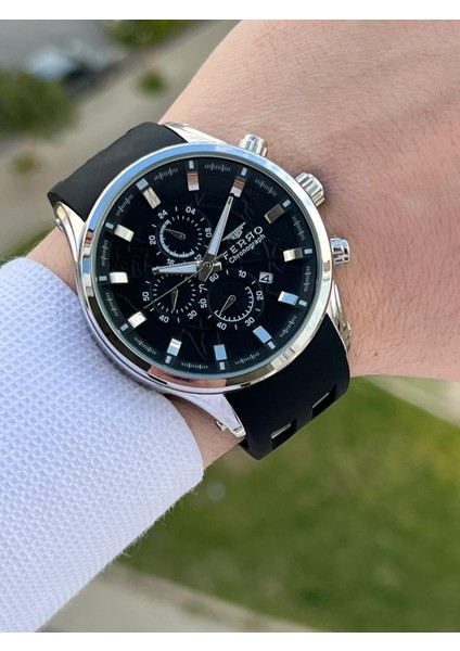 Takvimli Siyah Renk Slikon Kordon 30 mt Su Geçirmez Erkek Kol Saat EFM31354-J2 fiyatları